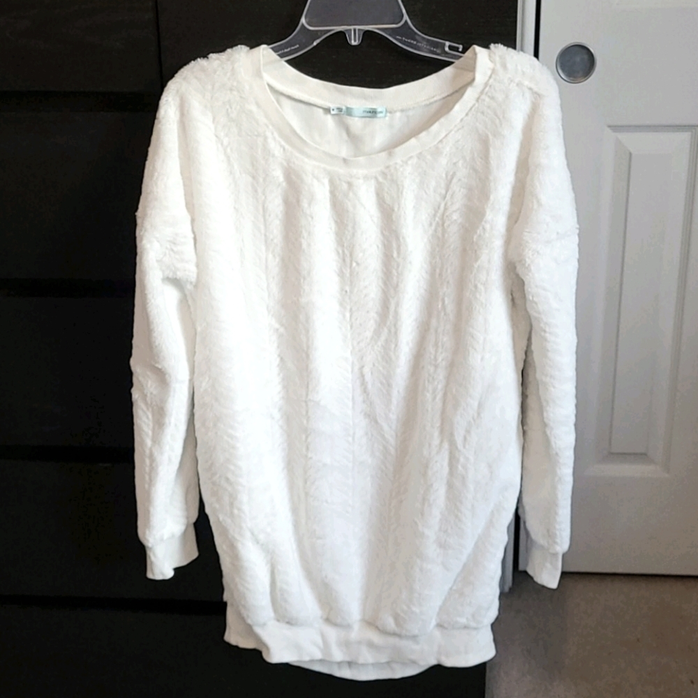 Maurice's faux fur tunic White